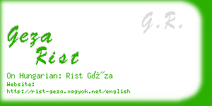 geza rist business card